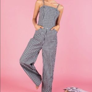 Gingham print jumpsuit